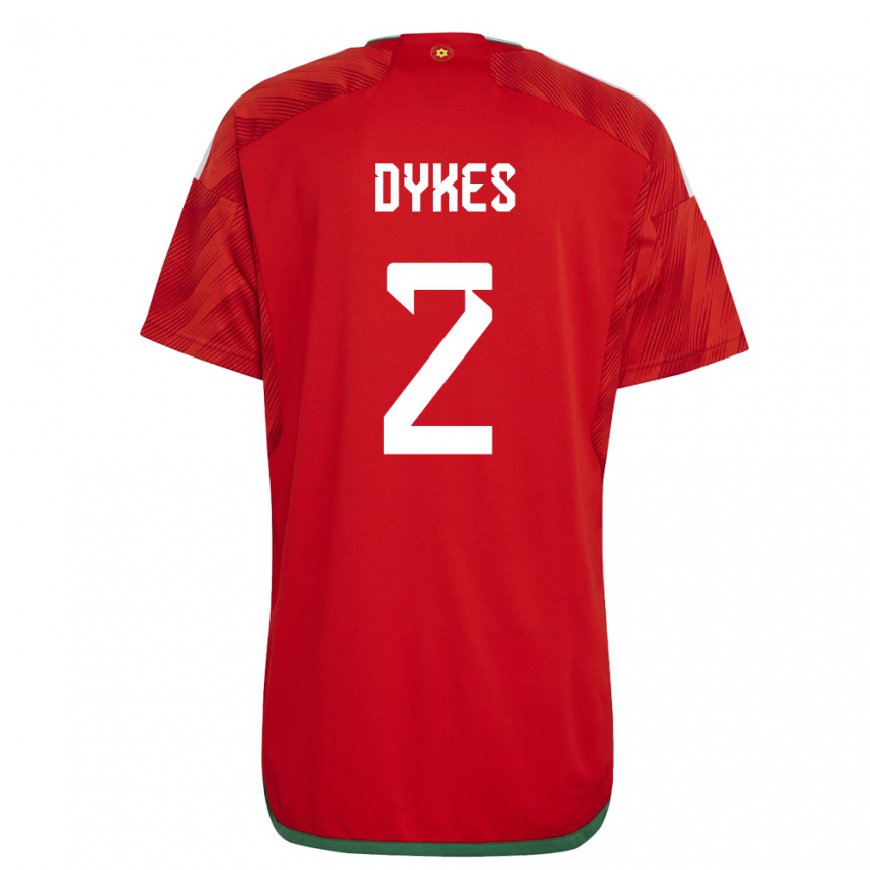 Kandiny Ženy Waleské Loren Dykes #2 Červená Dresy Hazai Csapatmez 22-24 Triĭká