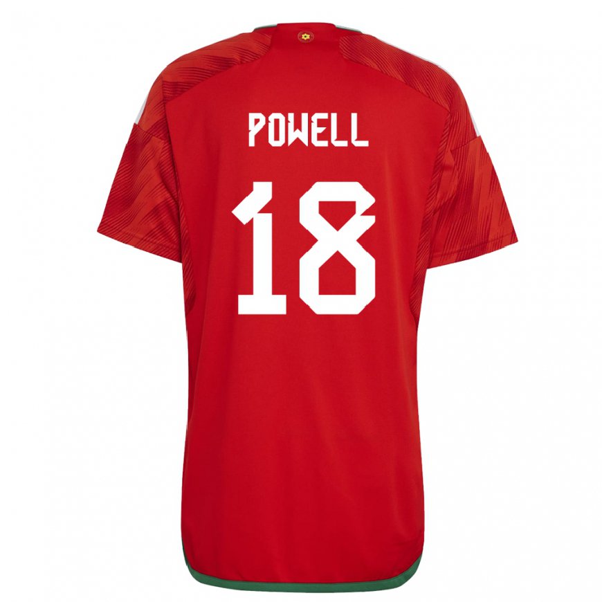 Kandiny Ženy Waleské Ella Powell #18 Červená Dresy Hazai Csapatmez 22-24 Triĭká