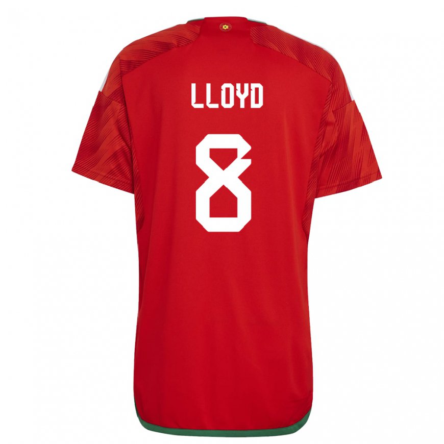 Kandiny Ženy Waleské Ben Lloyd #8 Červená Dresy Hazai Csapatmez 22-24 Triĭká