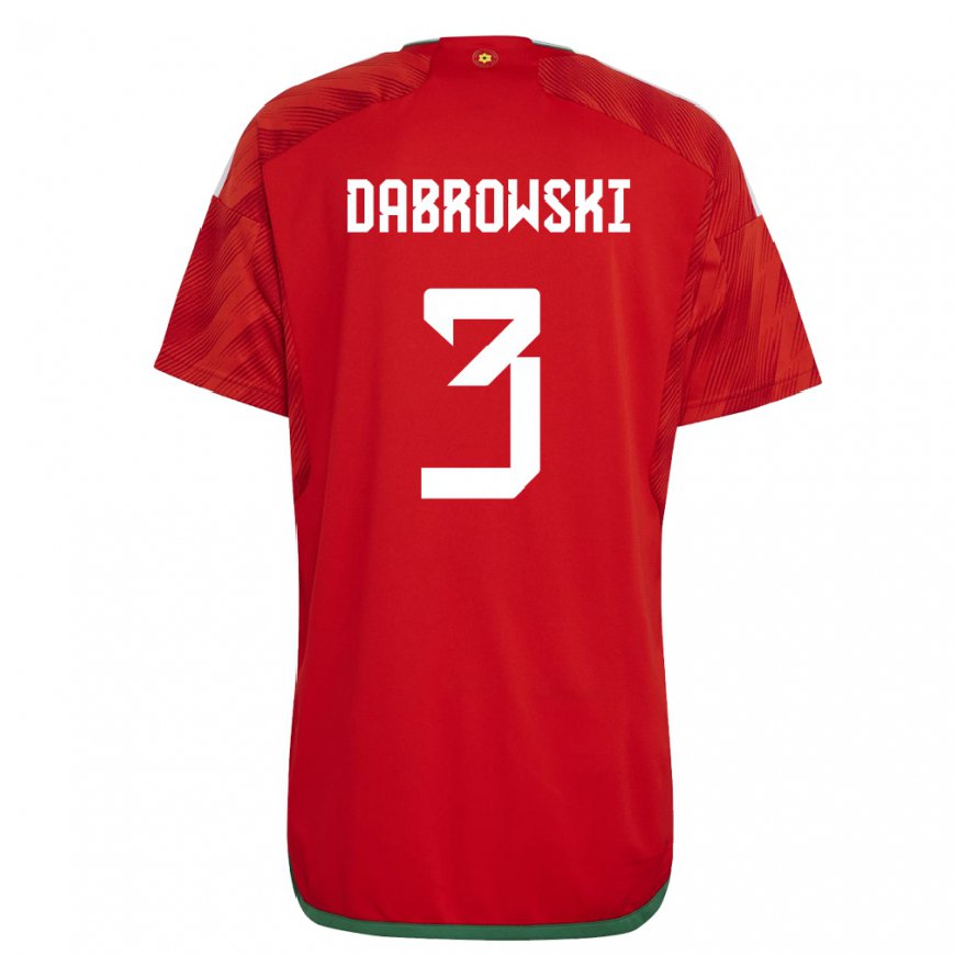 Kandiny Ženy Waleské Sebastian Dabrowski #3 Červená Dresy Hazai Csapatmez 22-24 Triĭká