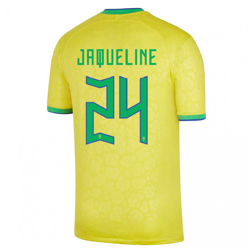 Kandiny Ženy Brazílske Jaqueline #24 žltá Dresy Hazai Csapatmez 22-24 Triĭká
