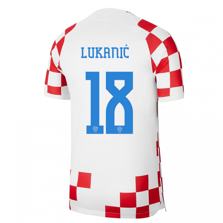 Kandiny Ženy Chorvátske Luka Lukanic #18 Červená Biela Dresy Hazai Csapatmez 22-24 Triĭká