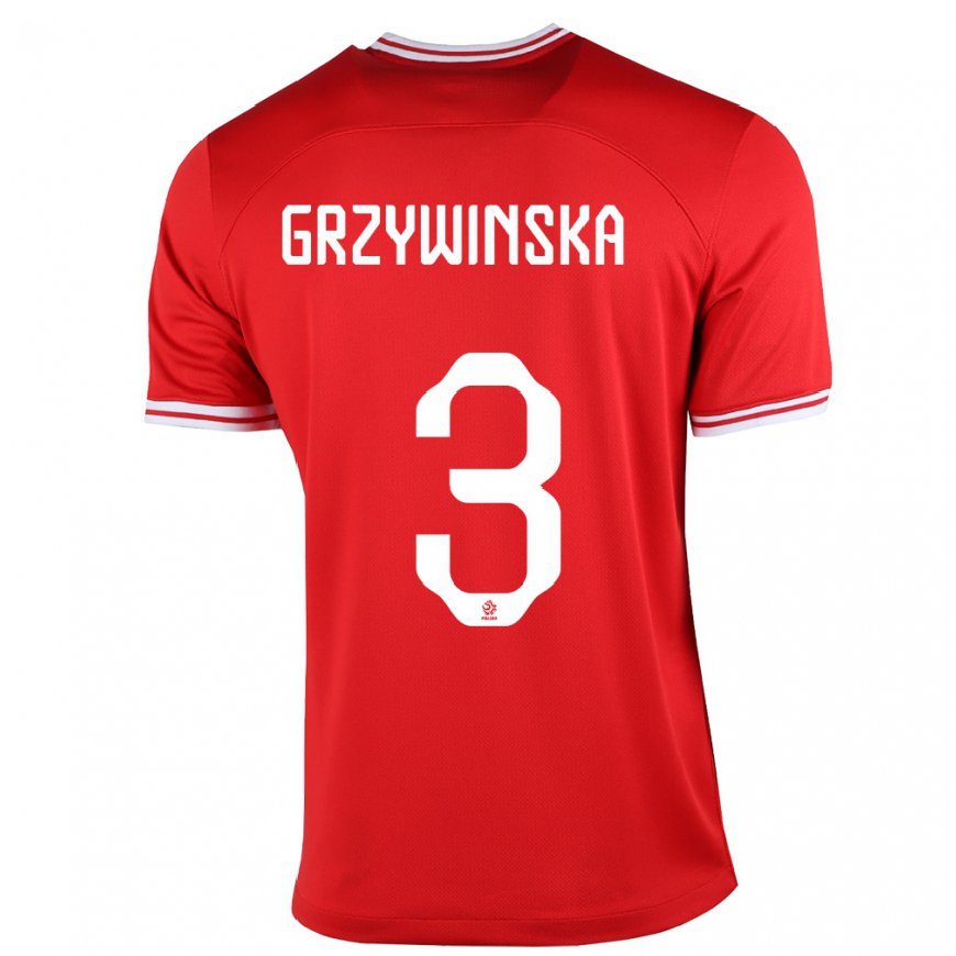 Kandiny Ženy Poľské Gabriela Grzywinska #3 Červená Dresy Idegenbeli Csapatmez 22-24 Triĭká