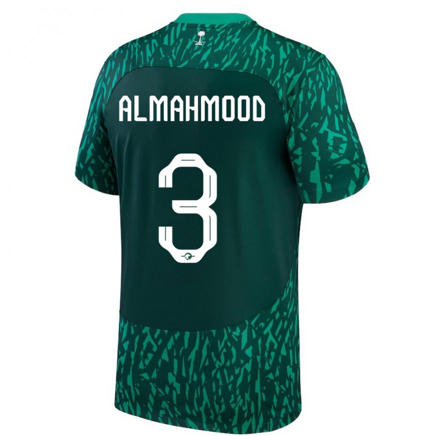 Kandiny Ženy Saudskoarabské Mohammed Almahmood #3 Dark Zelená Dresy Idegenbeli Csapatmez 22-24 Triĭká