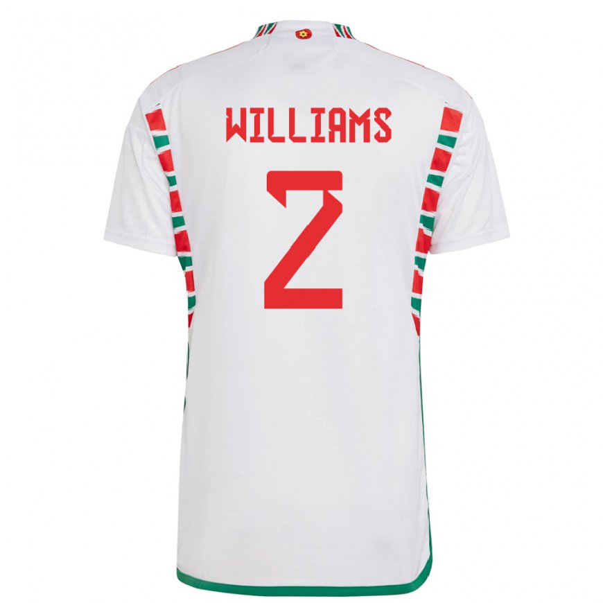 Kandiny Ženy Waleské Morgan Williams #2 Biely Dresy Idegenbeli Csapatmez 22-24 Triĭká