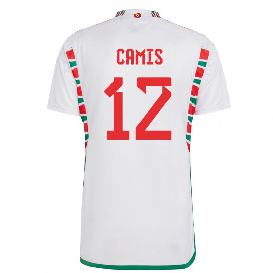 Kandiny Ženy Waleské Oliver Camis #12 Biely Dresy Idegenbeli Csapatmez 22-24 Triĭká