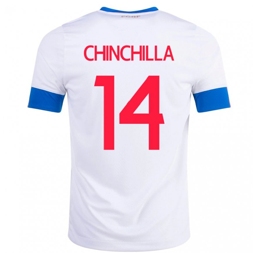 Kandiny Ženy Kostarické Priscila Chinchilla #14 Biely Dresy Idegenbeli Csapatmez 22-24 Triĭká