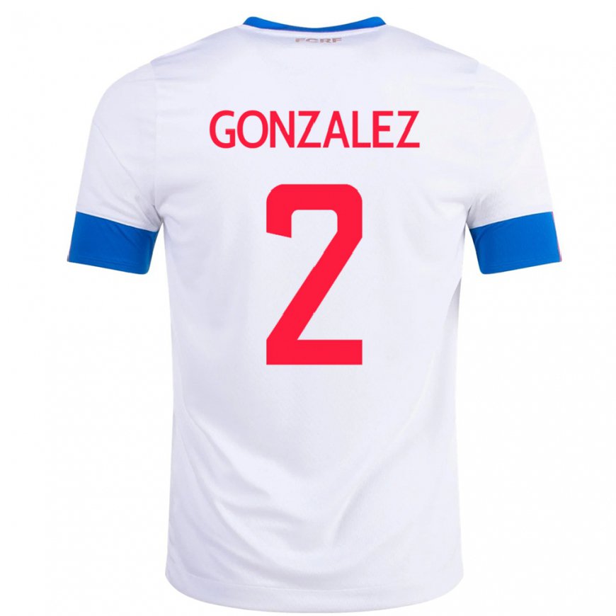 Kandiny Ženy Kostarické Julian Gonzalez #2 Biely Dresy Idegenbeli Csapatmez 22-24 Triĭká