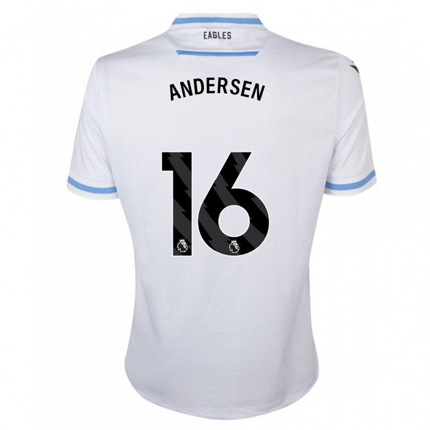 Kandiny Muži Joachim Andersen #16 Biely Dresy Idegenbeli Csapatmez 2023/24 Triĭká