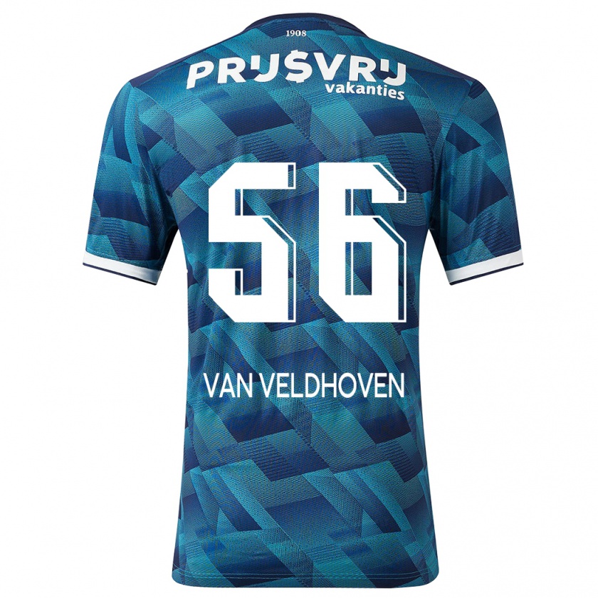 Kandiny Muži Kars Van Veldhoven #56 Modrá Dresy Idegenbeli Csapatmez 2023/24 Triĭká