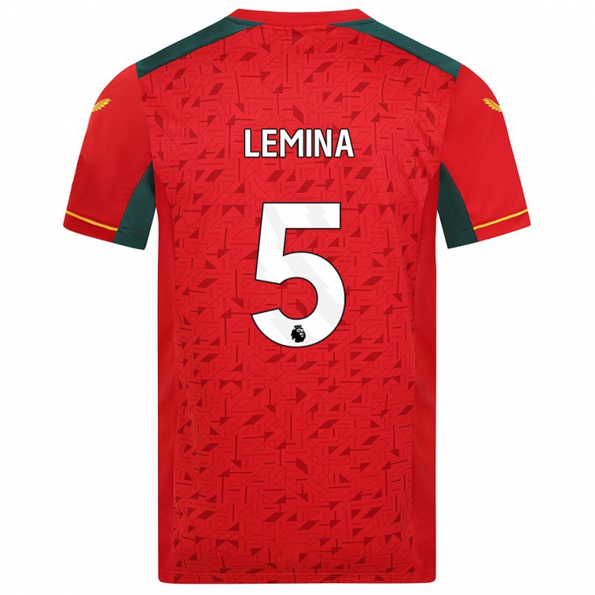 Kandiny Ženy Mario Lemina #5 Červená Dresy Idegenbeli Csapatmez 2023/24 Triĭká