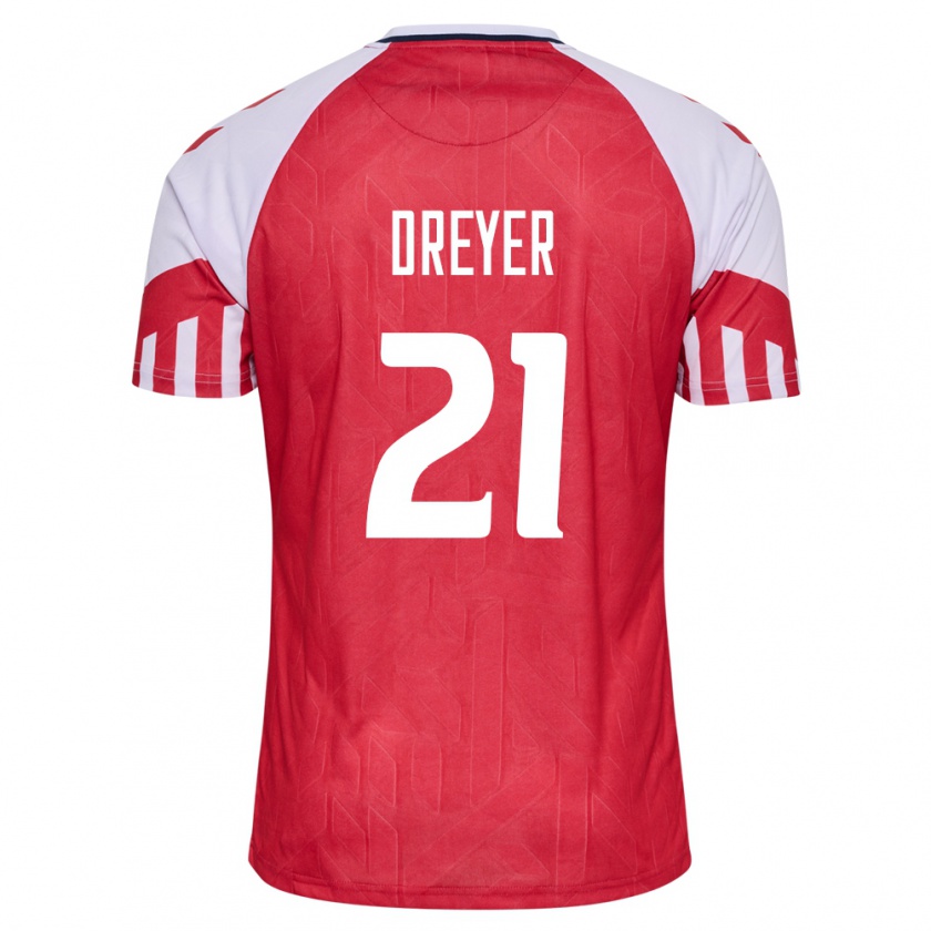 Kandiny Muži Dánske Anders Dreyer #21 Červená Dresy Hazai Csapatmez 24-26 Triĭká