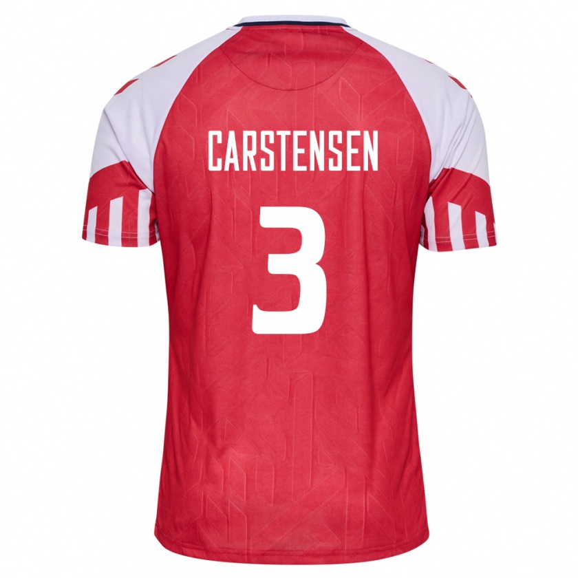 Kandiny Muži Dánske Rasmus Carstensen #3 Červená Dresy Hazai Csapatmez 24-26 Triĭká