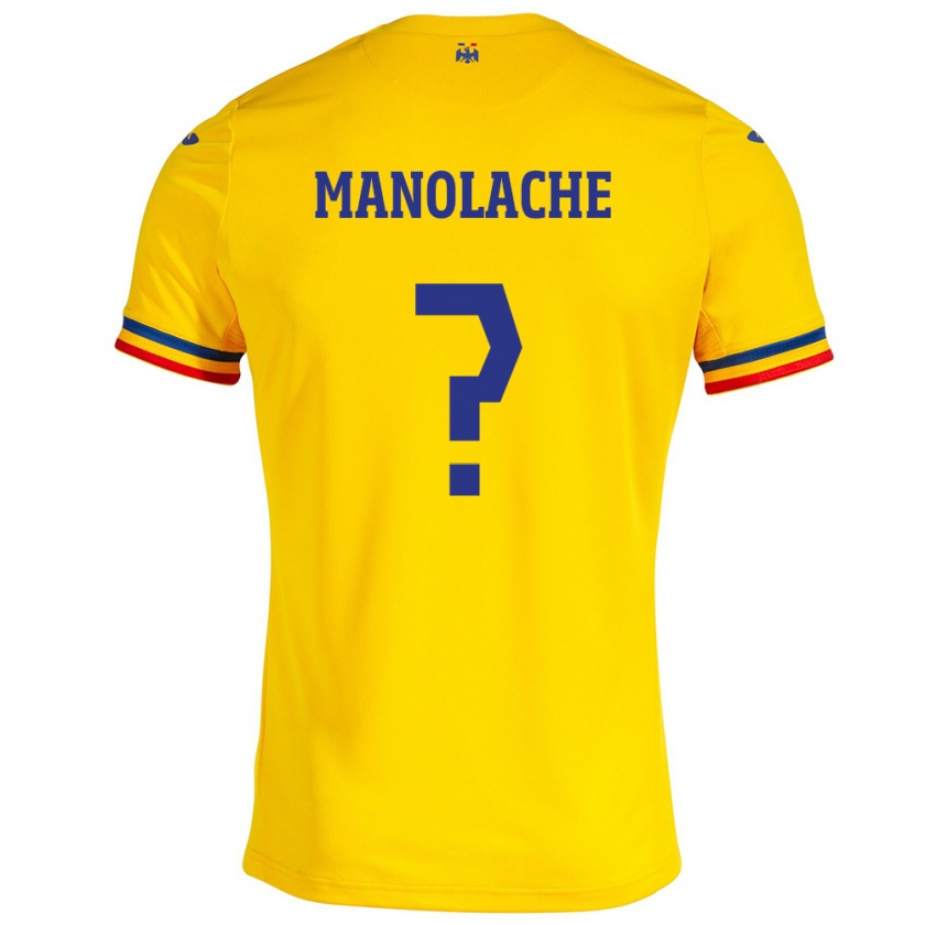 Kandiny Muži Rumunsko Luca Manolache #0 Žltá Dresy Hazai Csapatmez 24-26 Triĭká