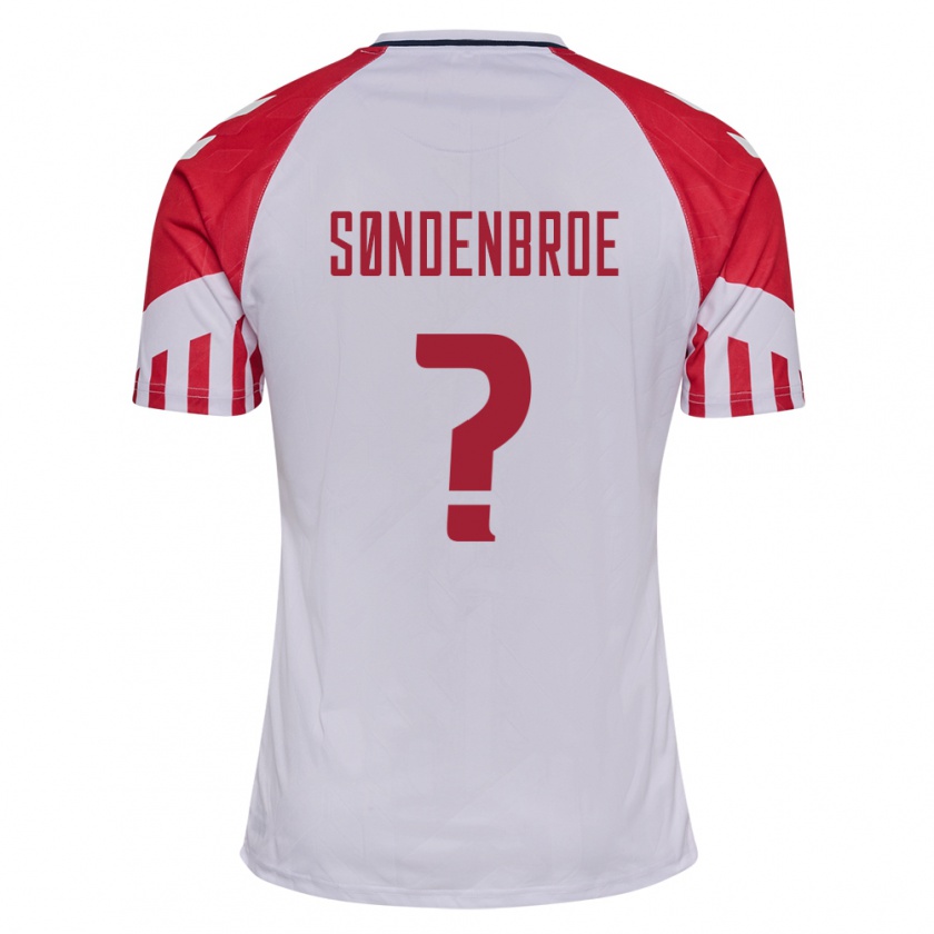 Kandiny Muži Dánske Andreas Søndenbroe #0 Biely Dresy Idegenbeli Csapatmez 24-26 Triĭká