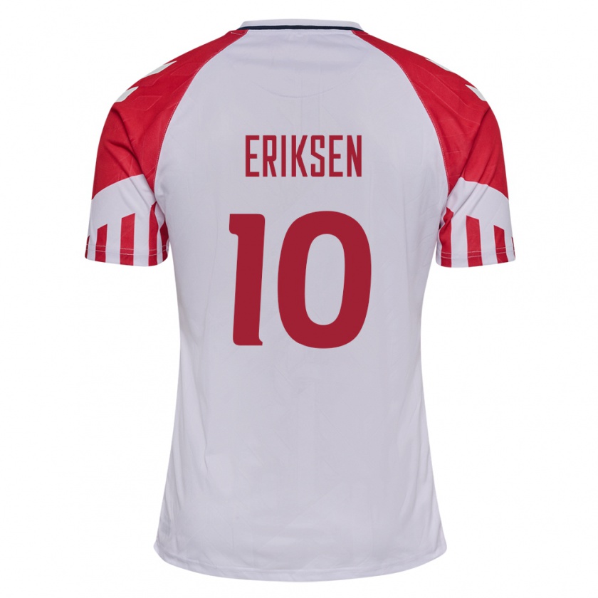 Kandiny Muži Dánske Christian Eriksen #10 Biely Dresy Idegenbeli Csapatmez 24-26 Triĭká