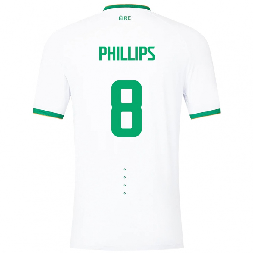 Kandiny Muži Írsko Killian Phillips #8 Biely Dresy Idegenbeli Csapatmez 24-26 Triĭká