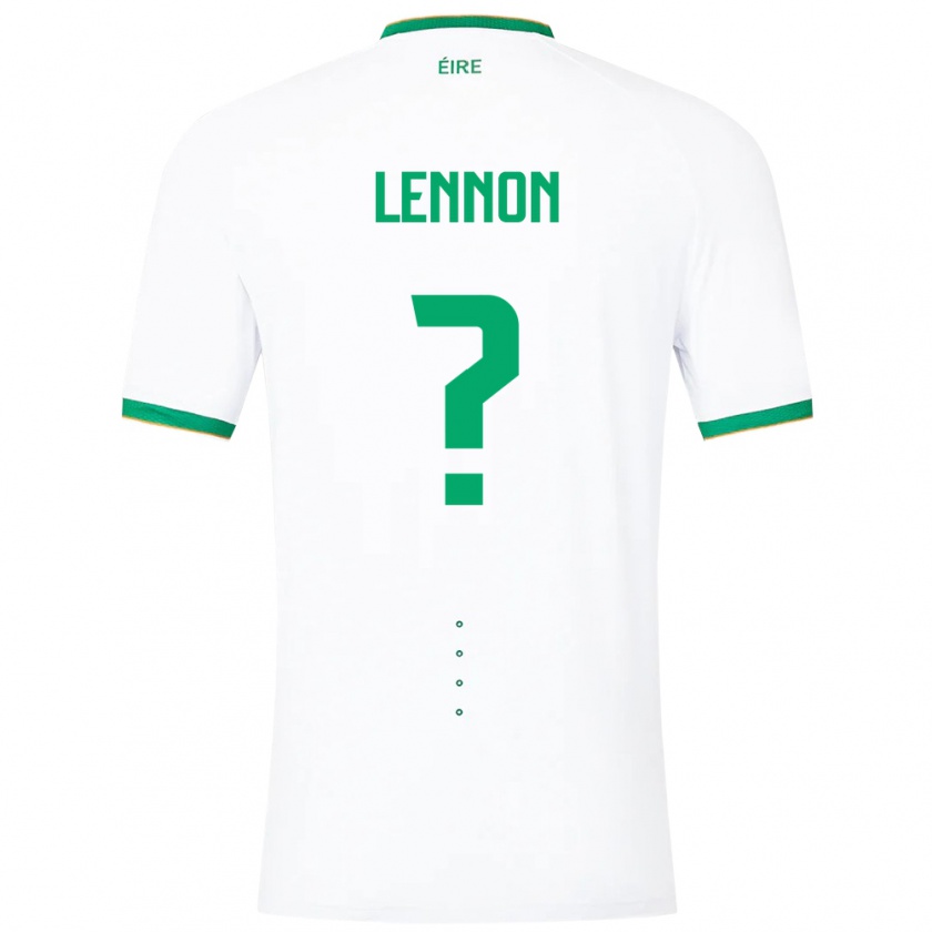 Kandiny Muži Írsko Adam Lennon #0 Biely Dresy Idegenbeli Csapatmez 24-26 Triĭká