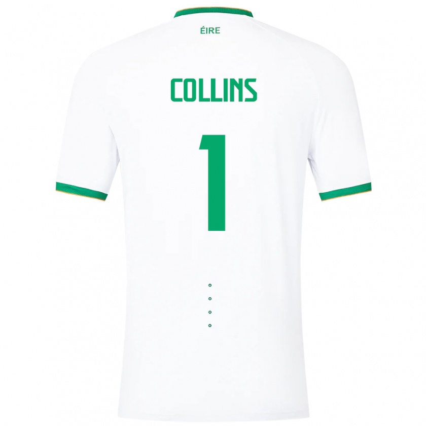 Kandiny Muži Írsko Joe Collins #1 Biely Dresy Idegenbeli Csapatmez 24-26 Triĭká