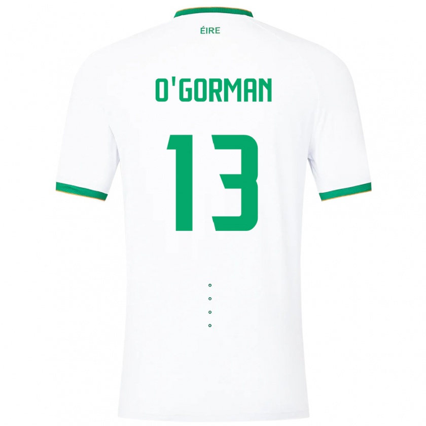 Kandiny Muži Írsko Áine O'gorman #13 Biely Dresy Idegenbeli Csapatmez 24-26 Triĭká