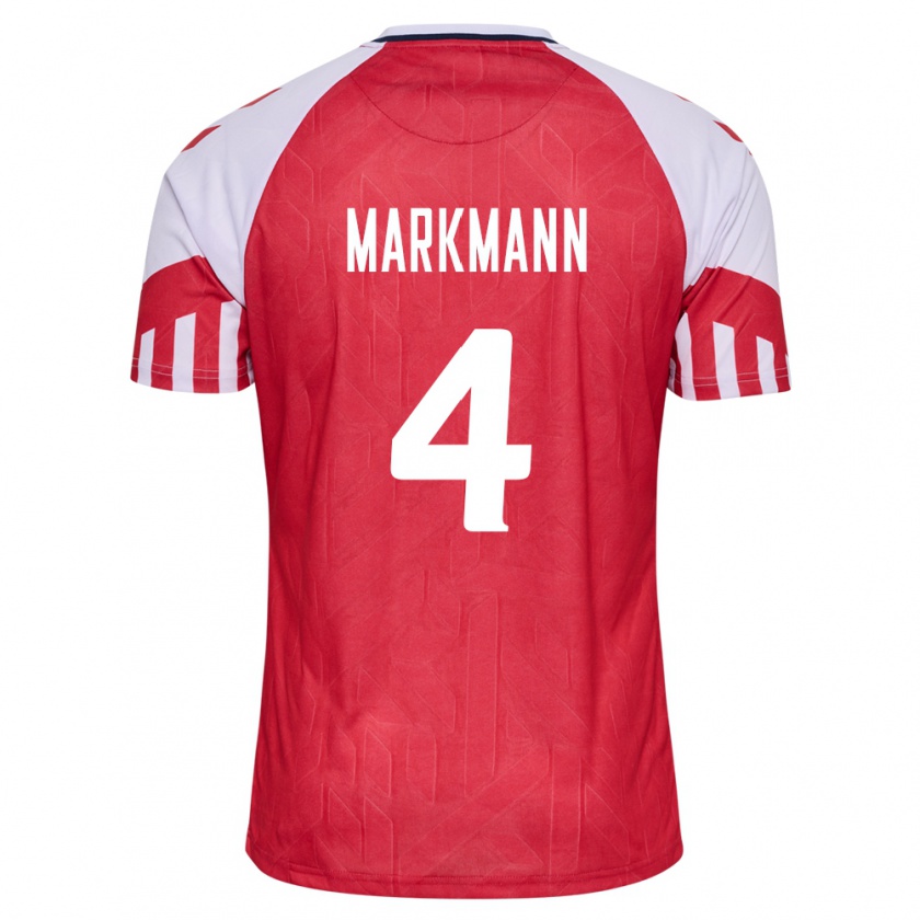 Kandiny Ženy Dánske Noah Markmann #4 Červená Dresy Hazai Csapatmez 24-26 Triĭká