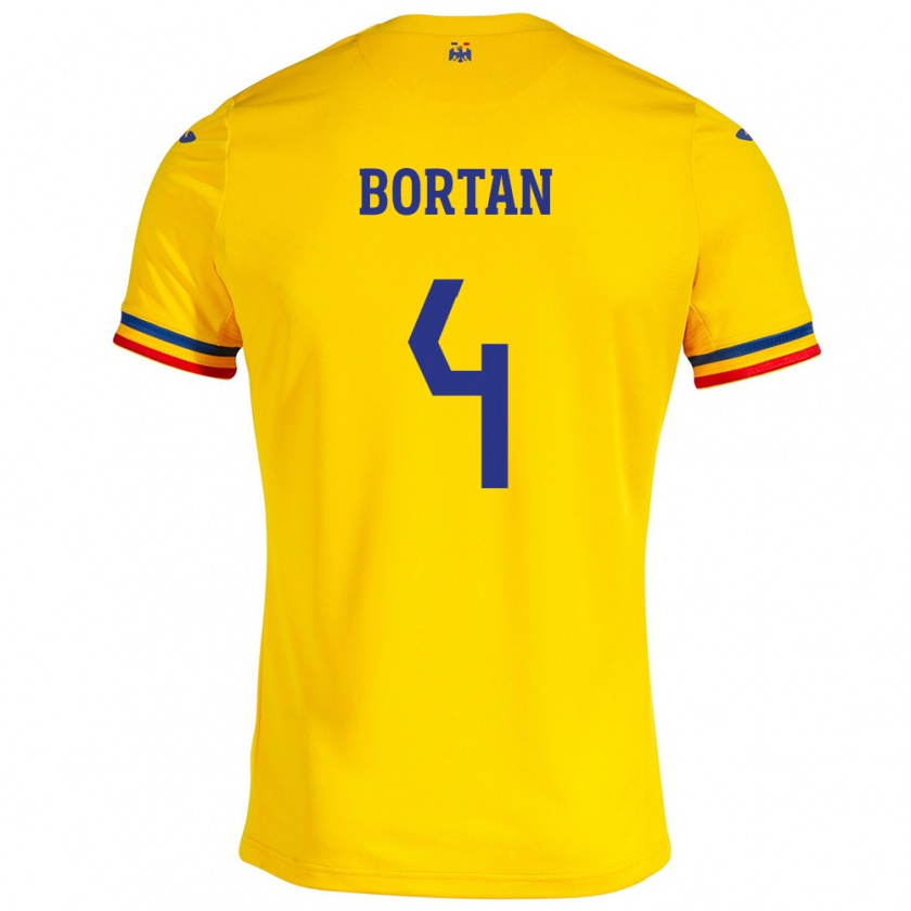 Kandiny Ženy Rumunsko Ioana Bortan #4 Žltá Dresy Hazai Csapatmez 24-26 Triĭká