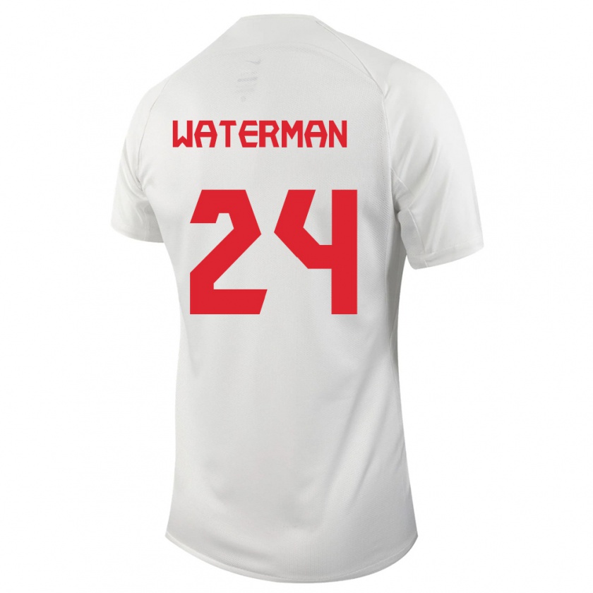 Kandiny Ženy Kanadské Joel Waterman #24 Biely Dresy Idegenbeli Csapatmez 24-26 Triĭká