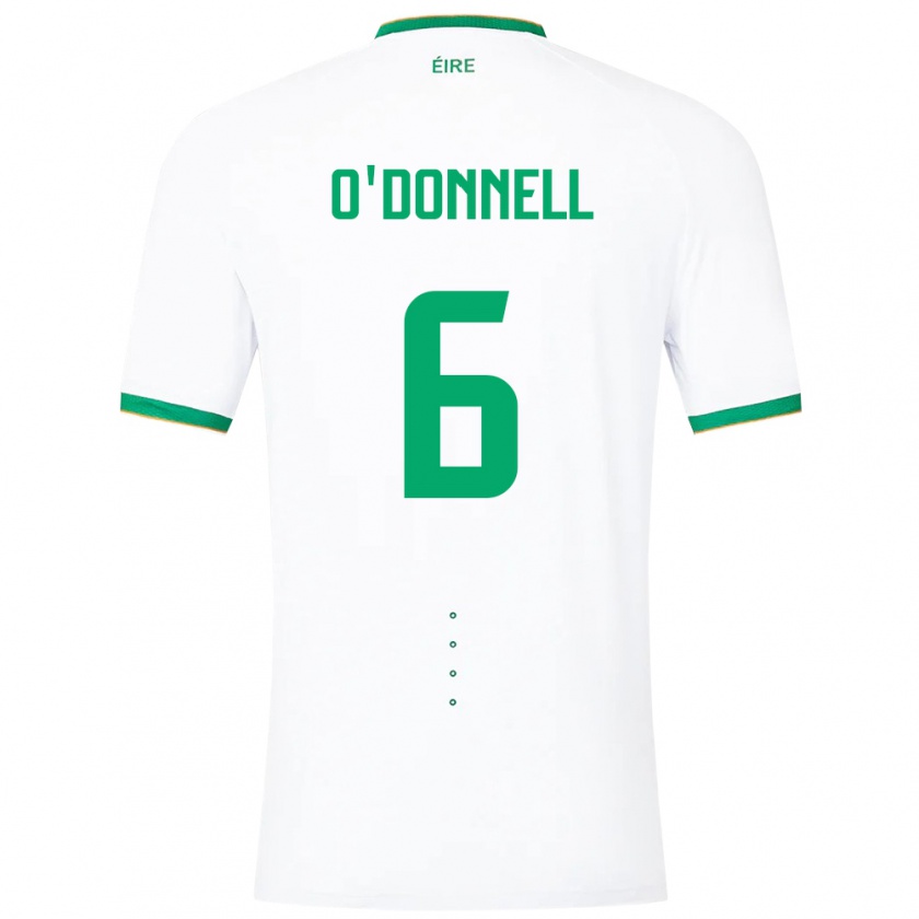 Kandiny Ženy Írsko Luke O'donnell #6 Biely Dresy Idegenbeli Csapatmez 24-26 Triĭká