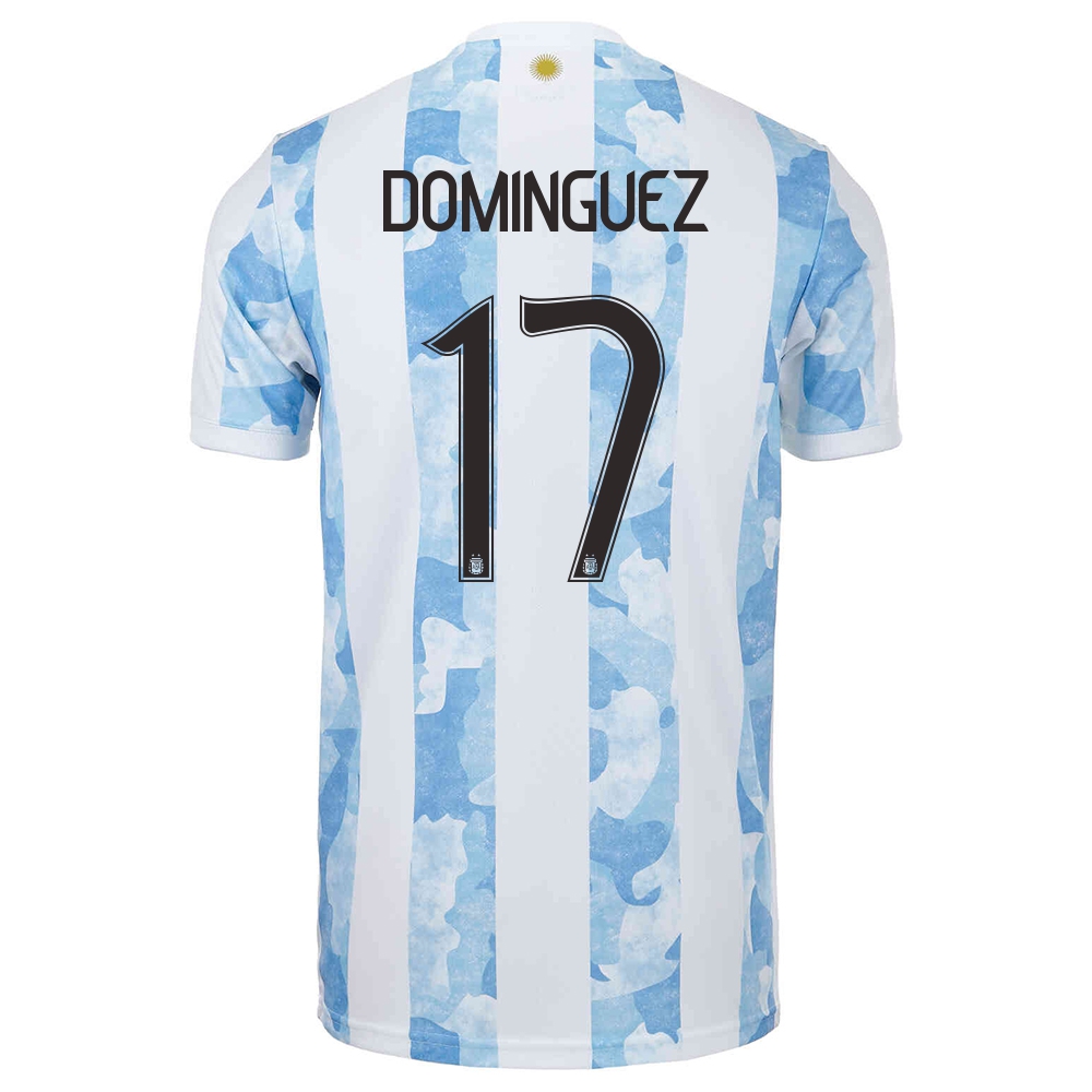 Muži Argentínske Národné Futbalové Mužstvo Nicolas Dominguez #17 Domáci Modrá Biela Dresy 2021 Košele Dres