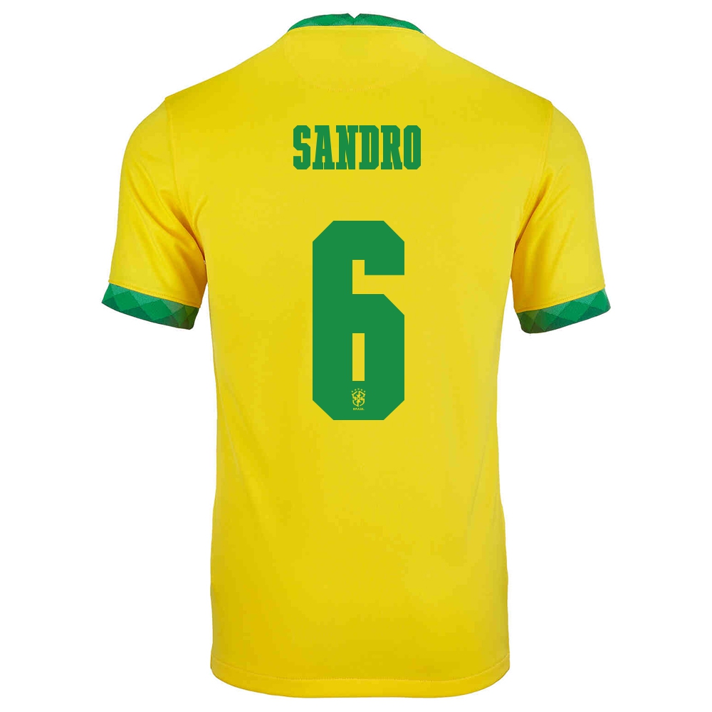 Ženy Brazílske Národné Futbalové Mužstvo Alex Sandro #6 Domáci žltá Dresy 2021 Košele Dres