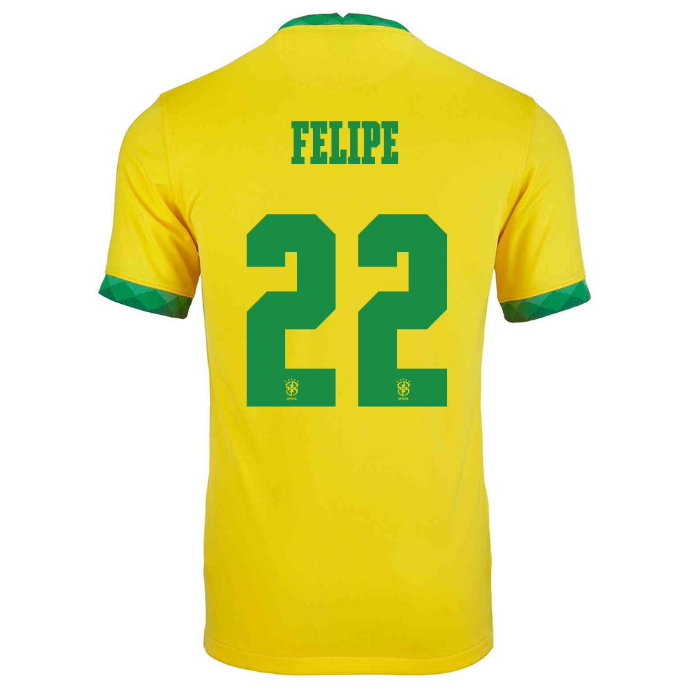 Ženy Brazílske Národné Futbalové Mužstvo Felipe #22 Domáci žltá Dresy 2021 Košele Dres