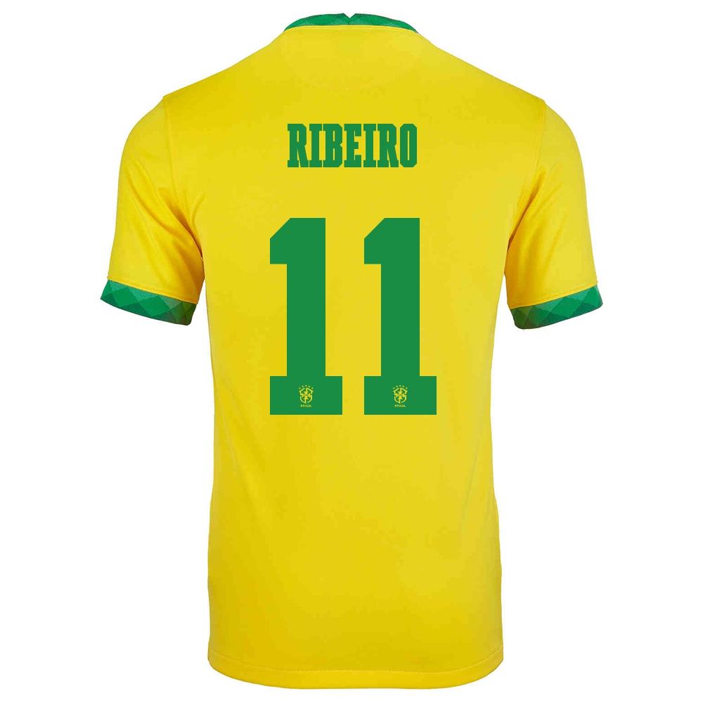 Ženy Brazílske Národné Futbalové Mužstvo Everton Ribeiro #11 Domáci žltá Dresy 2021 Košele Dres