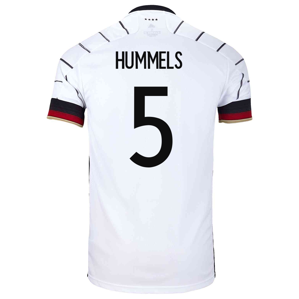 Deti Nemecké Národné Futbalové Mužstvo Mats Hummels #5 Domáci Biely Dresy 2021 Košele Dres