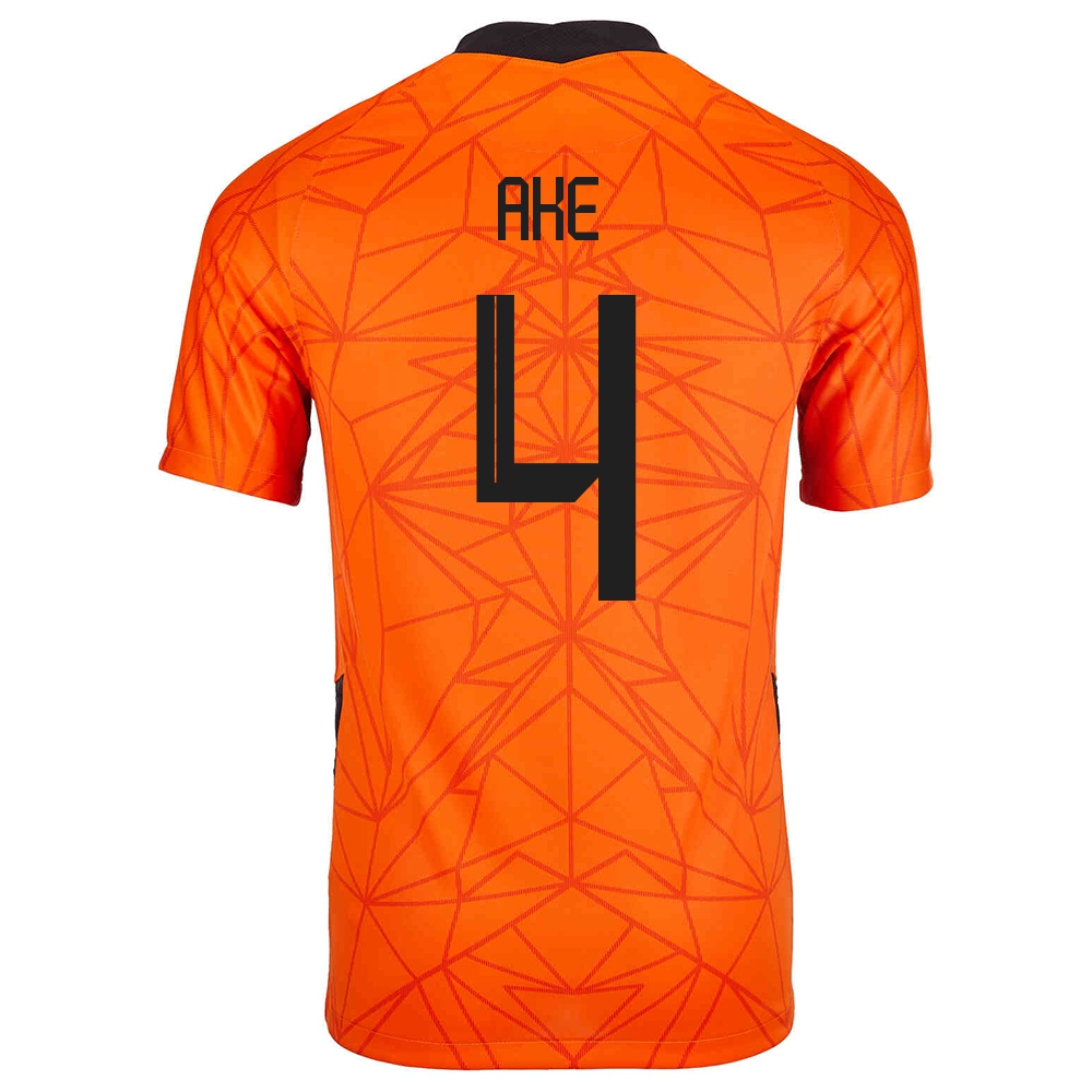 Deti Holandské Národné Futbalové Mužstvo Nathan Ake #4 Domáci Oranžová Dresy 2021 Košele Dres