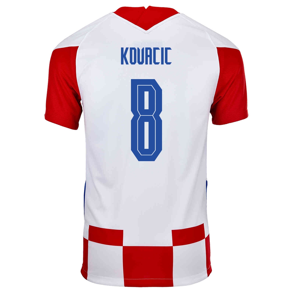 Deti Chorvátske Národné Futbalové Mužstvo Mateo Kovacic #8 Domáci Červená Biela Dresy 2021 Košele Dres