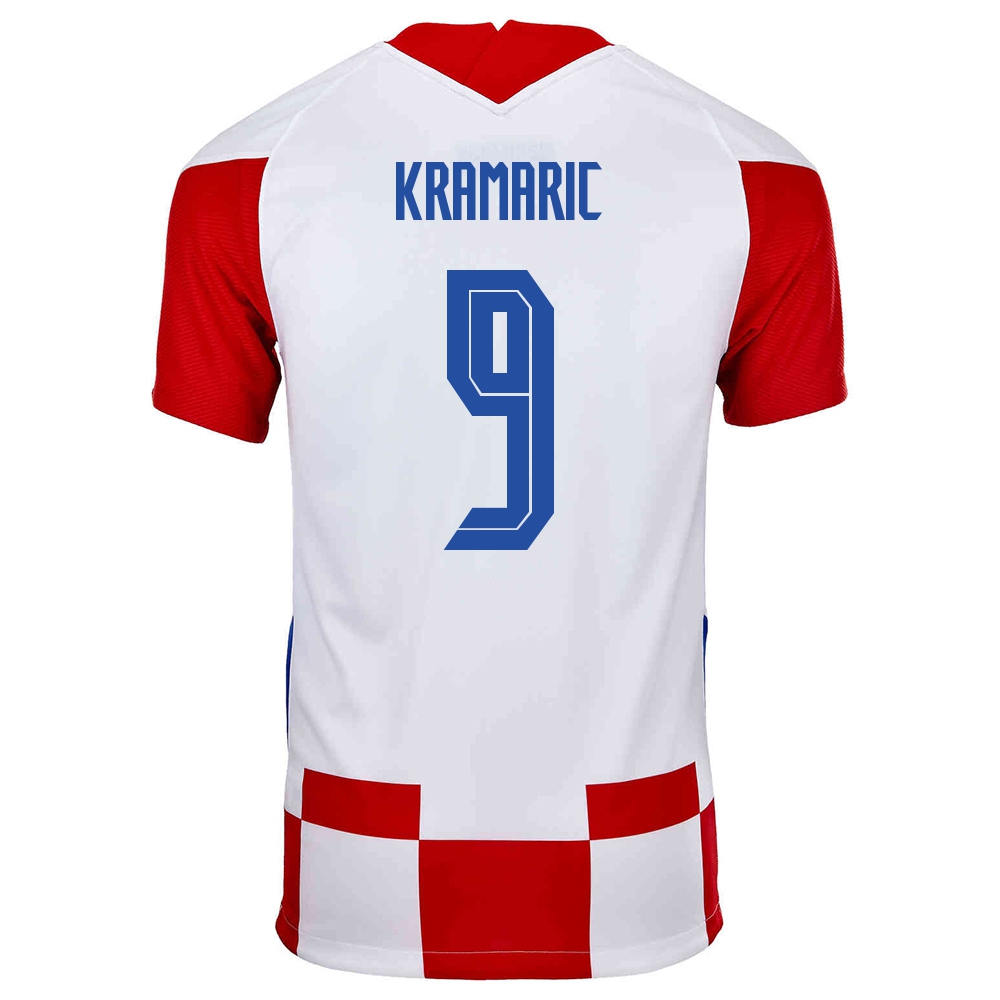 Deti Chorvátske Národné Futbalové Mužstvo Andrej Kramaric #9 Domáci Červená Biela Dresy 2021 Košele Dres