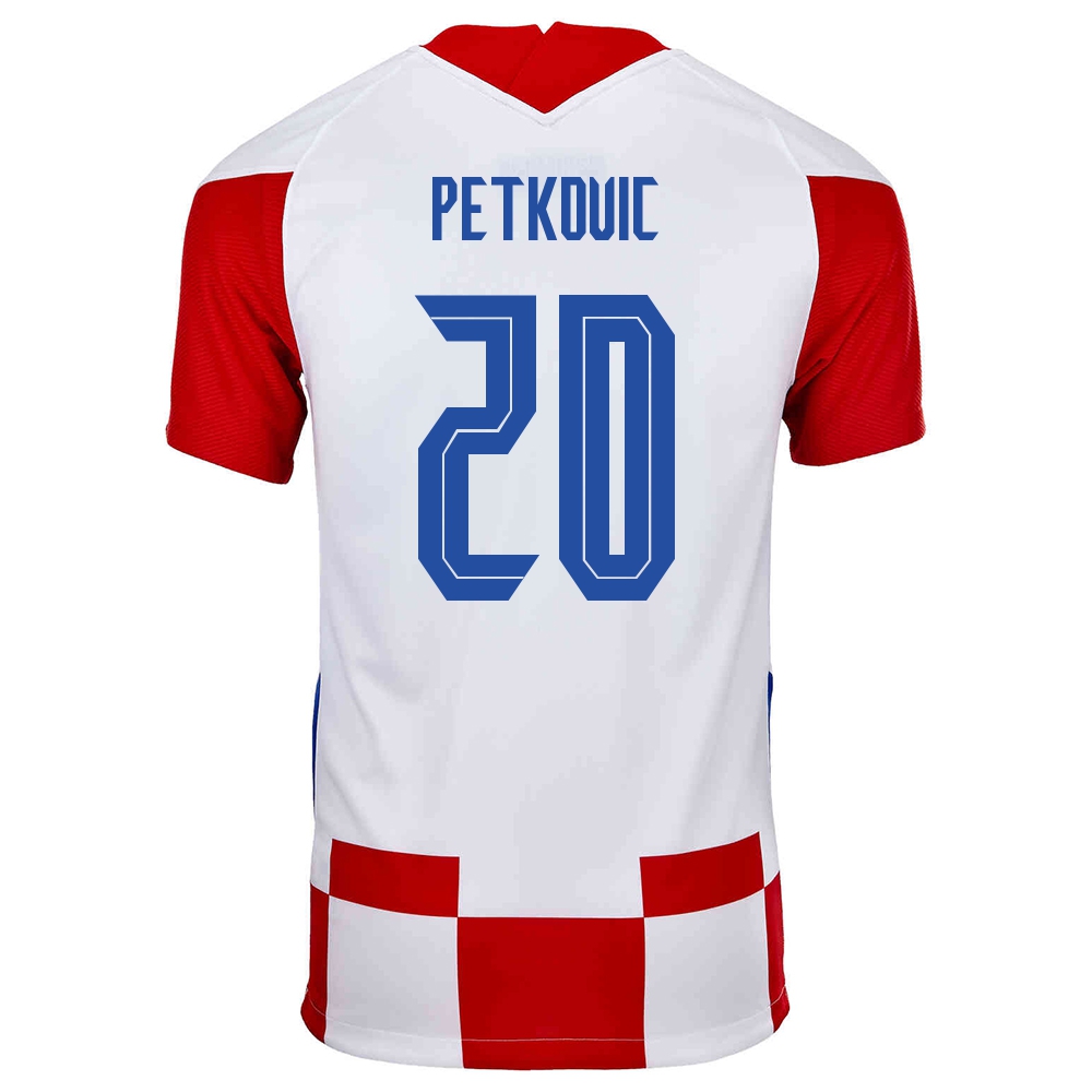 Deti Chorvátske Národné Futbalové Mužstvo Bruno Petkovic #20 Domáci Červená Biela Dresy 2021 Košele Dres