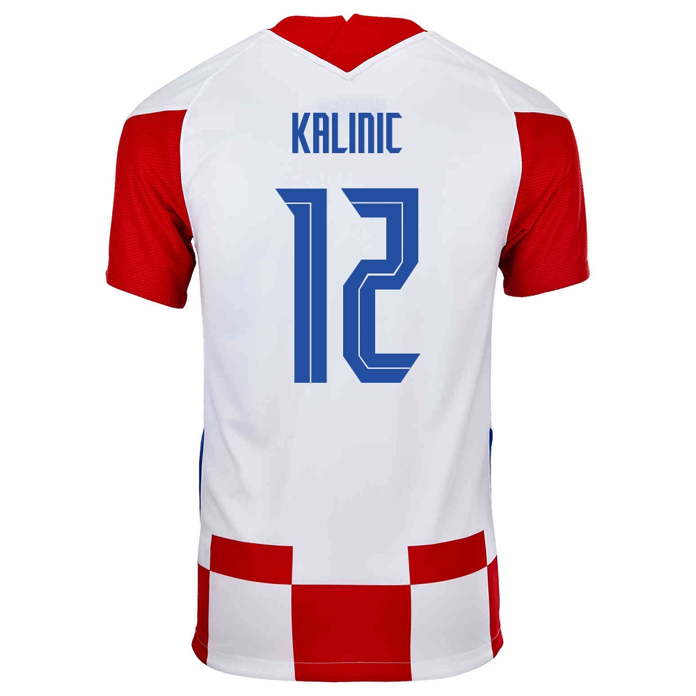 Deti Chorvátske Národné Futbalové Mužstvo Lovre Kalinic #12 Domáci Červená Biela Dresy 2021 Košele Dres