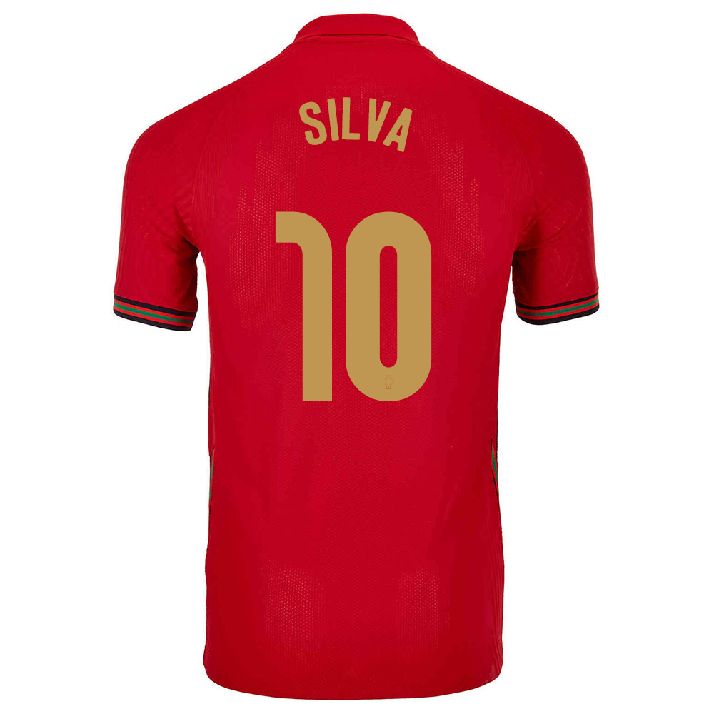 Deti Portugalské Národné Futbalové Mužstvo Bernardo Silva #10 Domáci Červená Dresy 2021 Košele Dres