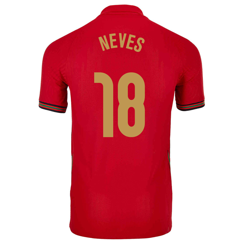 Deti Portugalské Národné Futbalové Mužstvo Ruben Neves #18 Domáci Červená Dresy 2021 Košele Dres