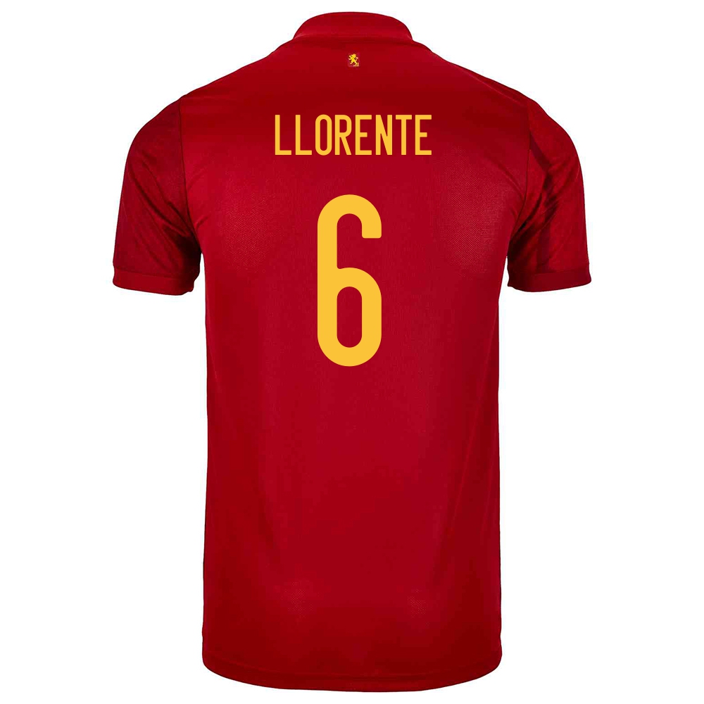 Deti Španielske Národné Futbalové Mužstvo Marcos Llorente #6 Domáci Červená Dresy 2021 Košele Dres