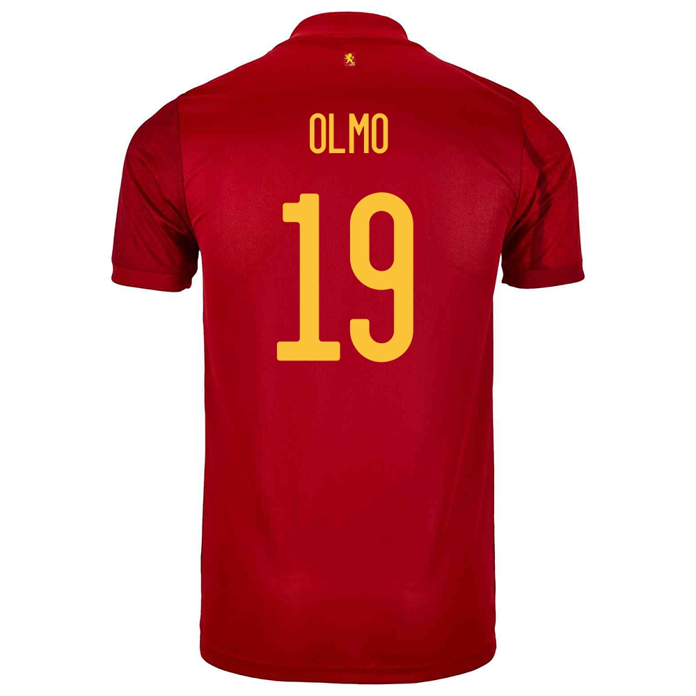 Ženy Španielske Národné Futbalové Mužstvo Dani Olmo #19 Domáci Červená Dresy 2021 Košele Dres