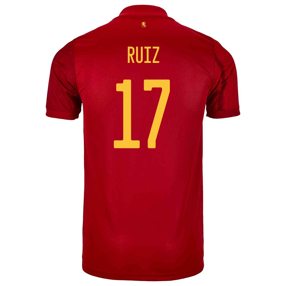 Deti Španielske Národné Futbalové Mužstvo Fabian Ruiz #17 Domáci Červená Dresy 2021 Košele Dres