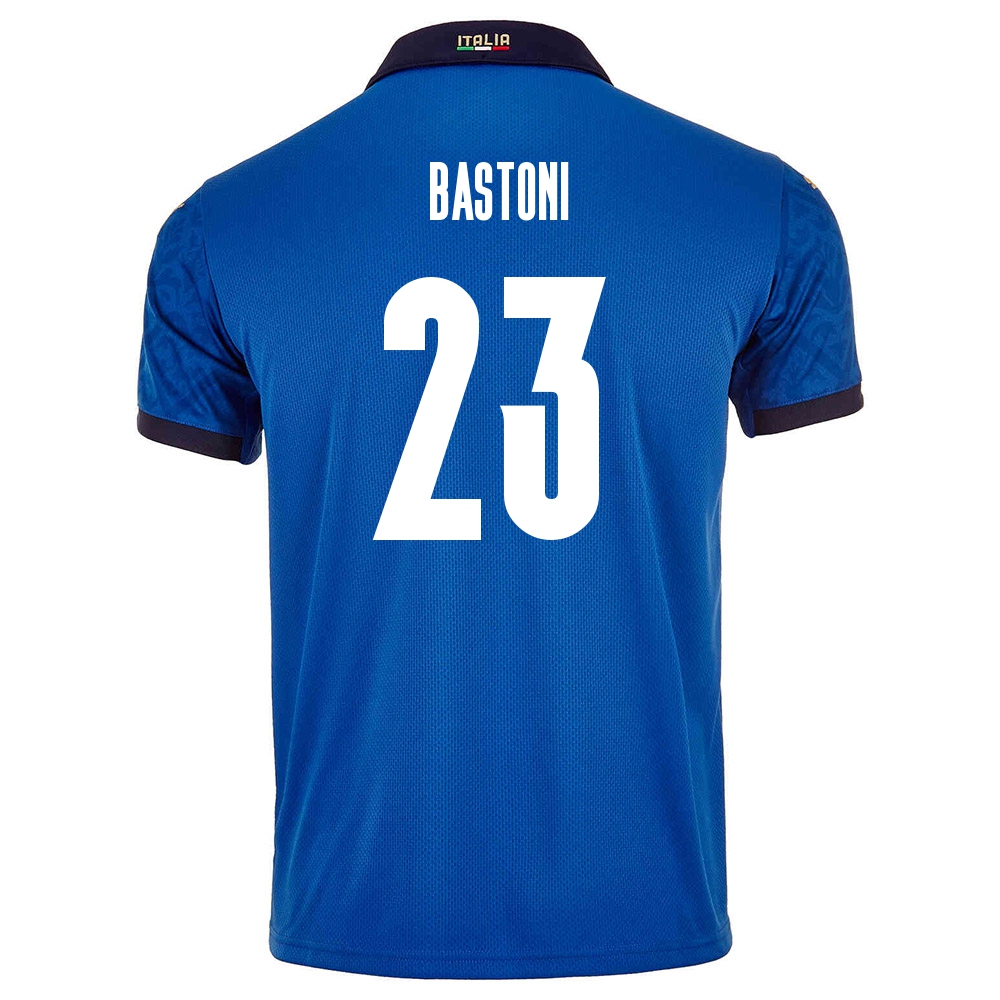 Deti Talianske Národné Futbalové Mužstvo Alessandro Bastoni #23 Domáci Modrá Dresy 2021 Košele Dres