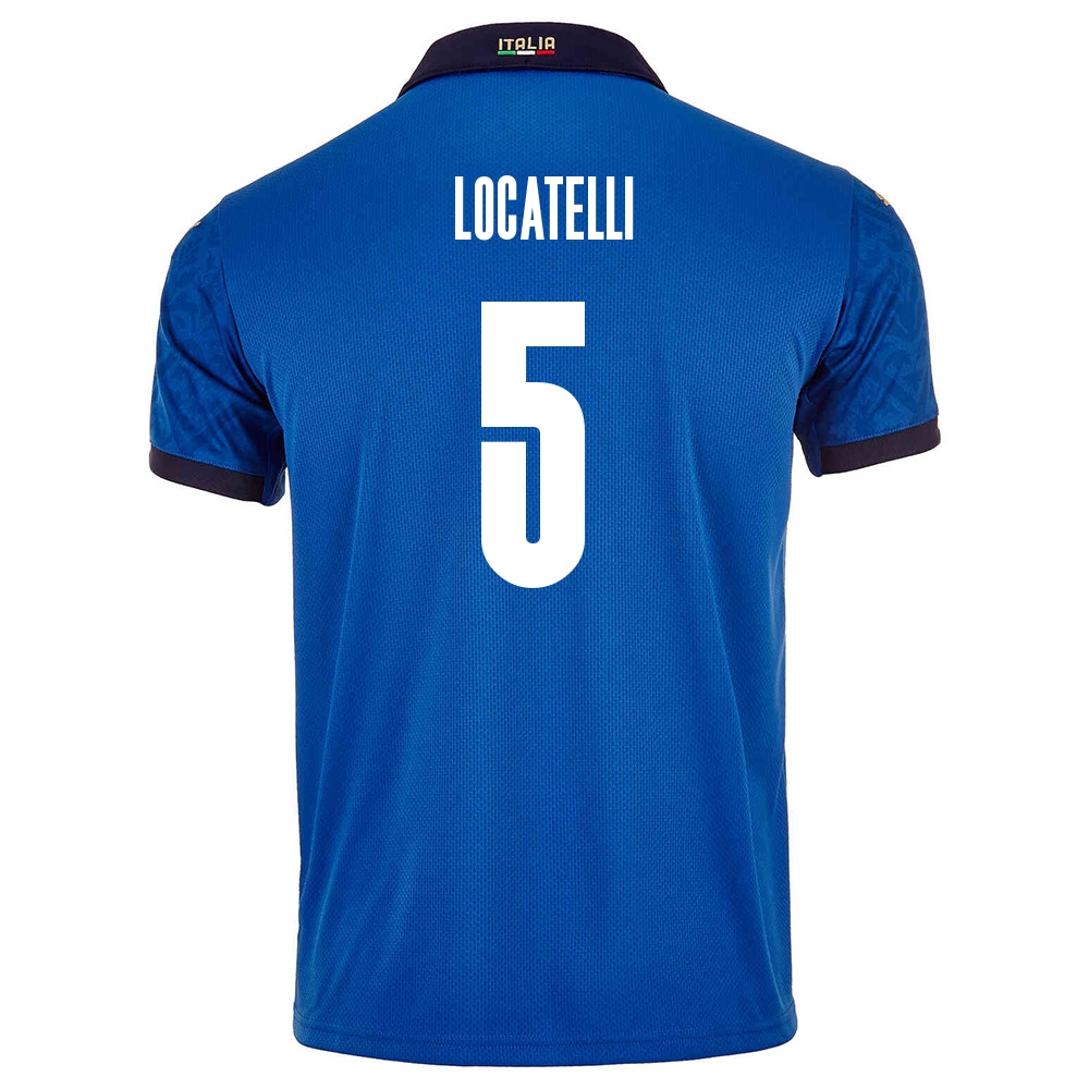 Muži Talianske Národné Futbalové Mužstvo Manuel Locatelli #5 Domáci Modrá Dresy 2021 Košele Dres