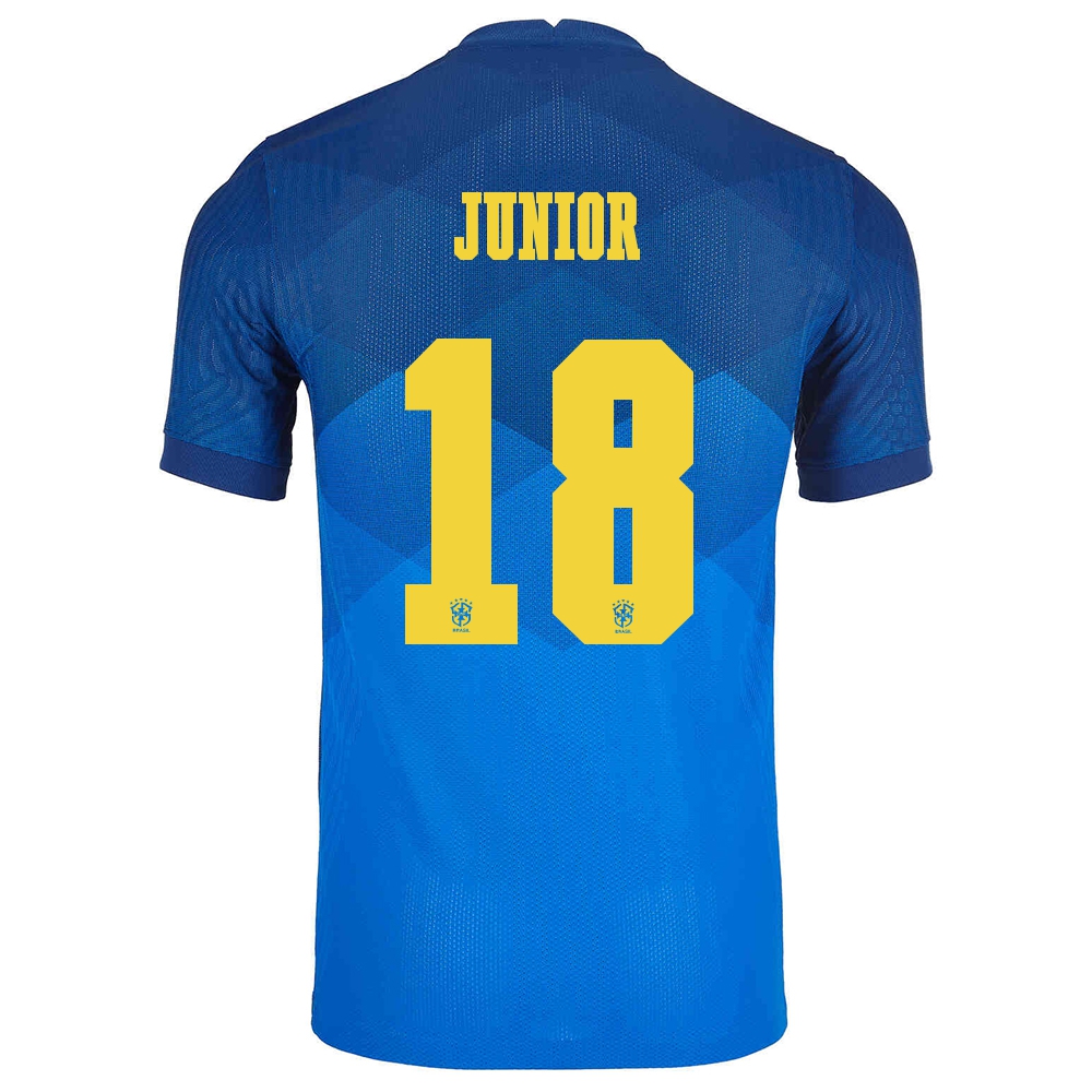 Ženy Brazílske Národné Futbalové Mužstvo Vinicius Junior #18 Vonkajší Modrá Dresy 2021 Košele Dres