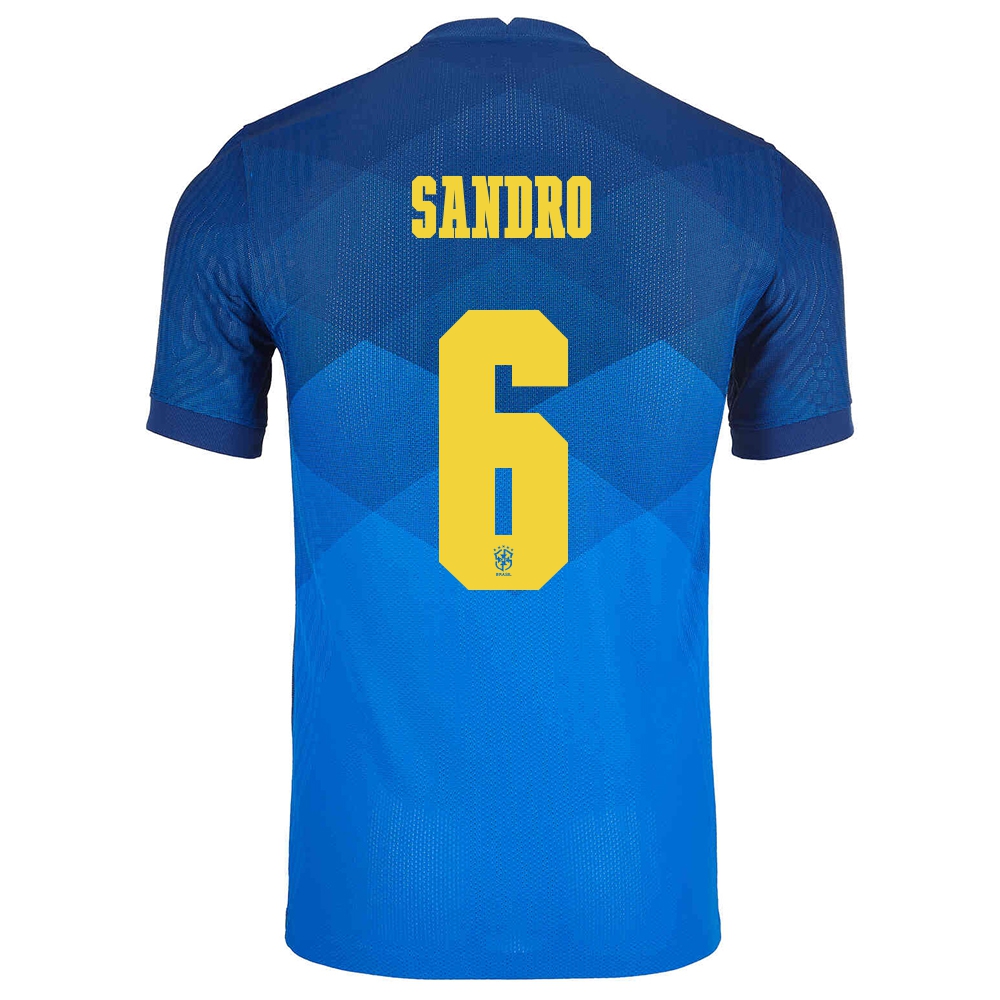 Ženy Brazílske Národné Futbalové Mužstvo Alex Sandro #6 Vonkajší Modrá Dresy 2021 Košele Dres