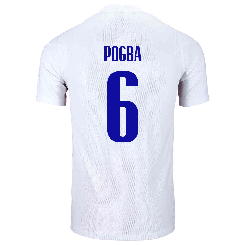Deti Francúzske Národné Futbalové Mužstvo Paul Pogba #6 Vonkajší Biely Dresy 2021 Košele Dres