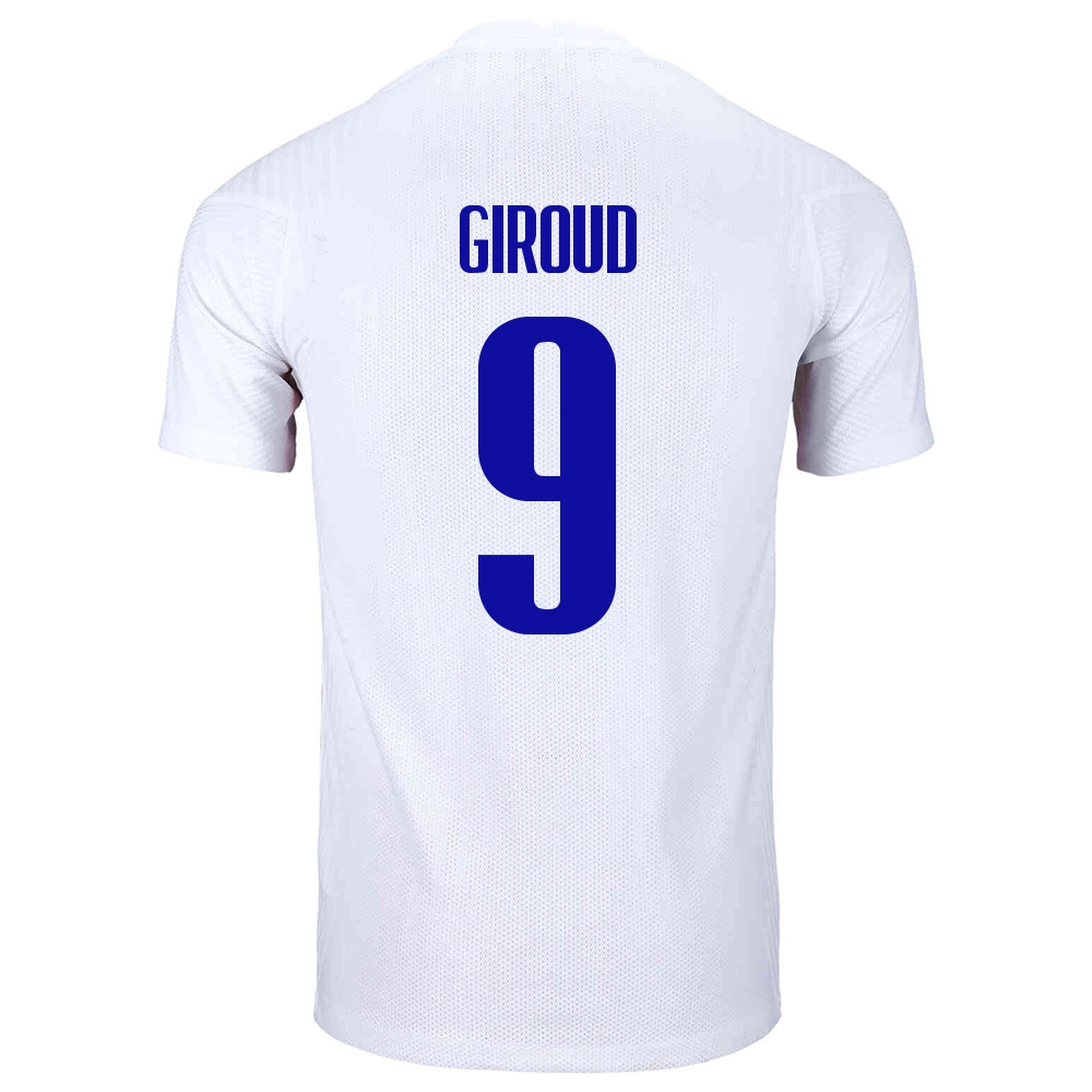 Muži Francúzske Národné Futbalové Mužstvo Olivier Giroud #9 Vonkajší Biely Dresy 2021 Košele Dres
