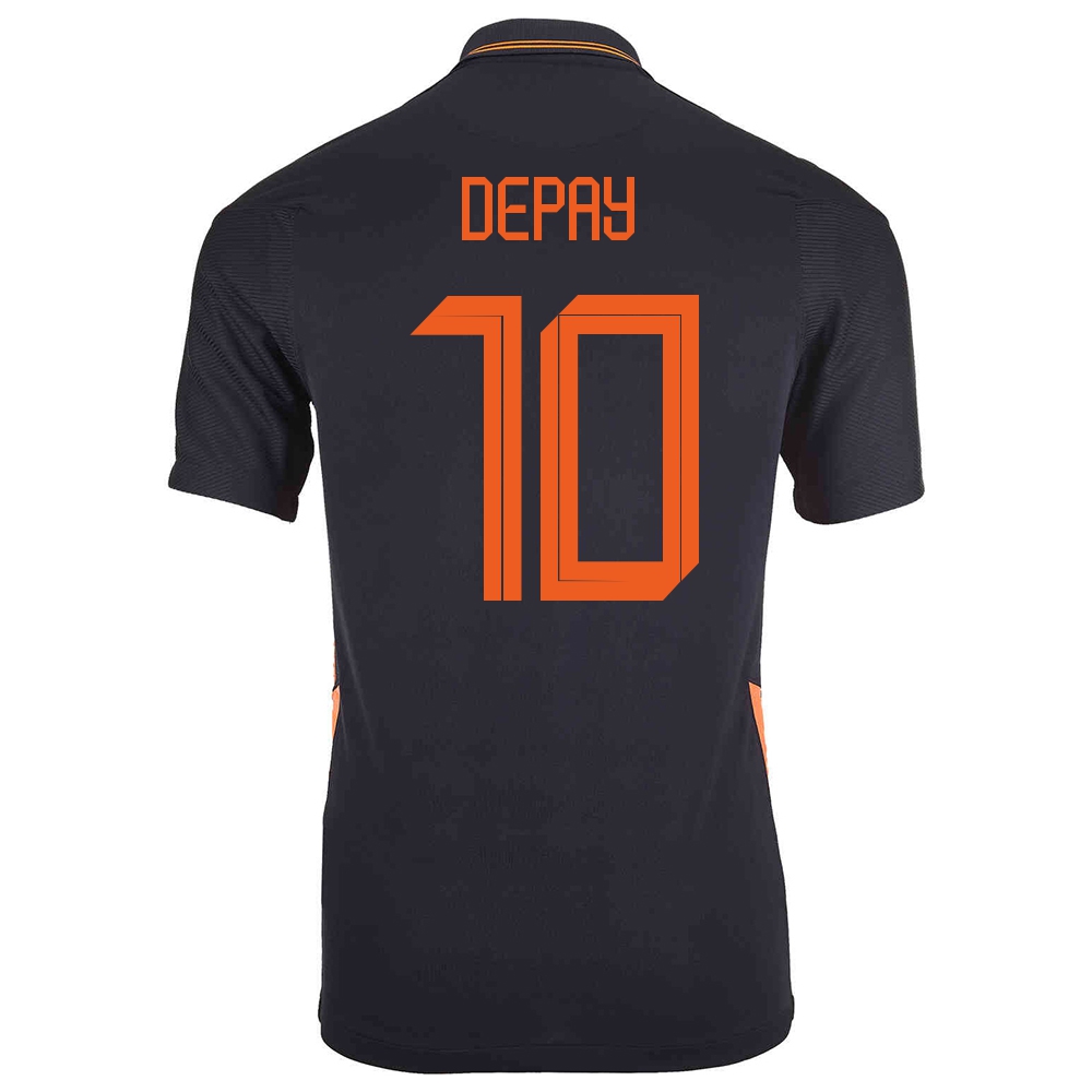 Deti Holandské Národné Futbalové Mužstvo Memphis Depay #10 Vonkajší čierna Dresy 2021 Košele Dres